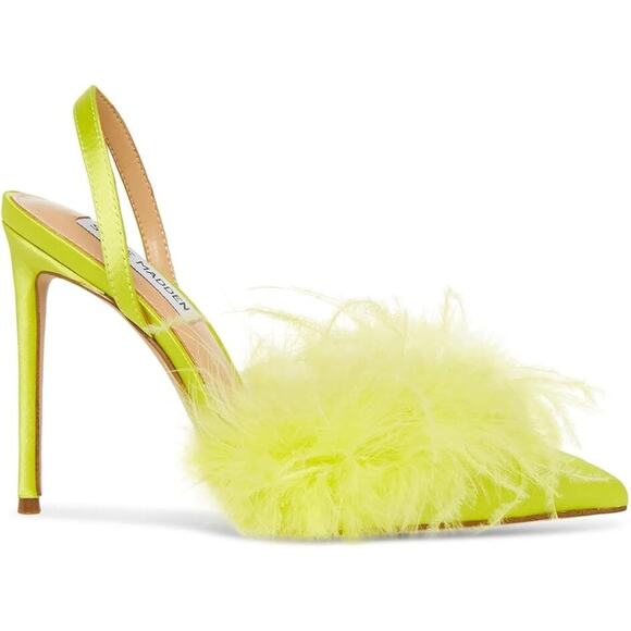 Steve Madden Women's Alexis Pointed-Toe Slingback Pumps, Lime Fabric Size 7M - Picture 1 of 5